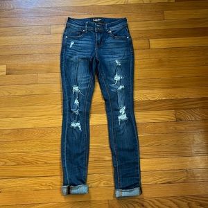 Dark wash ripped jeans